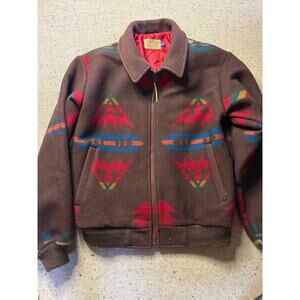 VTG Pendleton High Grade Westernwear Wool Jacket Coat Men's Small Aztec